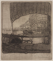 KG 09341
<br/>
Zeilende schepen op de Ganges in Benares
<br/>
<em>Nieuwenkamp, Wijnand Otto Jan (1874-1950)</em>